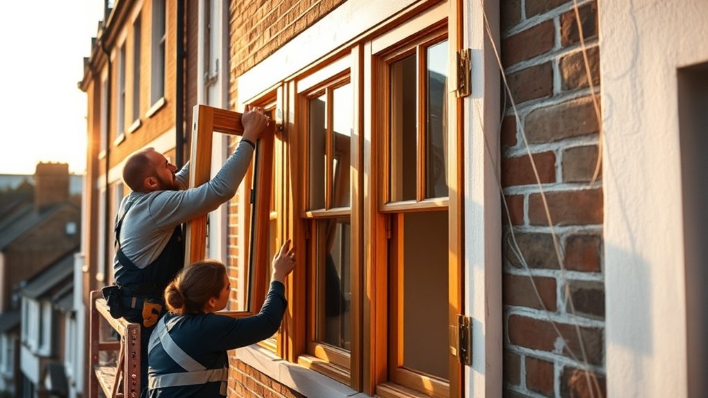 Wooden Window Installation Swiss Cottage