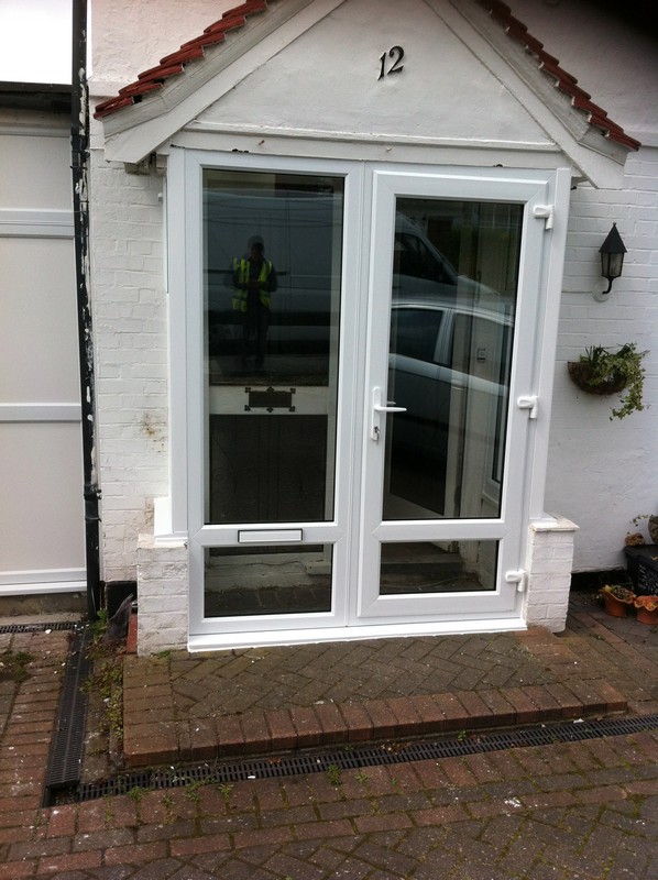 uPVC French doors fitted as front entrance in Swiss Cottage